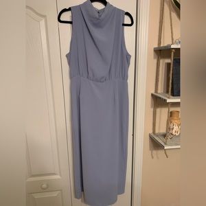 Light blue midi fitted dress